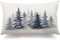 Christmas Pillow Covers 12x20 Christmas Decorations Watercolor Blue Christmas Tree Rustic Style Nature Forest Print Decorative Throw Pillows Winter Christmas Decor 003K12